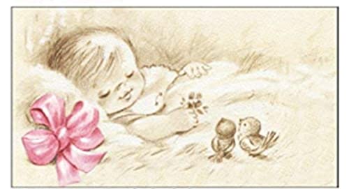 Publilancio Srl 100 Stück Zettel Karte Bonboniere Geburt Kind Pink mit Kokarde von Publilancio SRL
