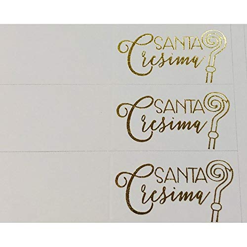 20 Stück Grußkarten Bonboniere SANTA CRESIMA Schriftzug ORO von Publilancio srl