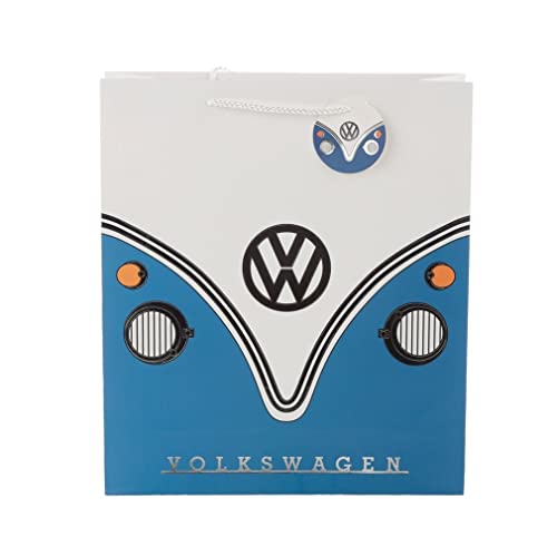 VW Wohnmobil T1 Geschenktüte Extra Groß blau, bedruckt, 100% Papier. von Puckator