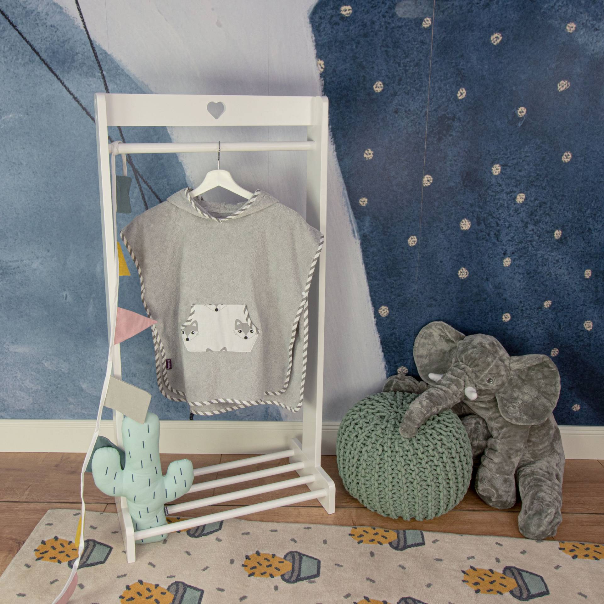 Puckdaddy Bade Poncho Foxi 57x84 cm Baby Mit Kapuze Fuchs Muster in Grau Puckdaddy Bade Poncho Foxi 57x84 cm Baby Mit Kapuze Fuchs Muster in Grau von PuckdaddyShop