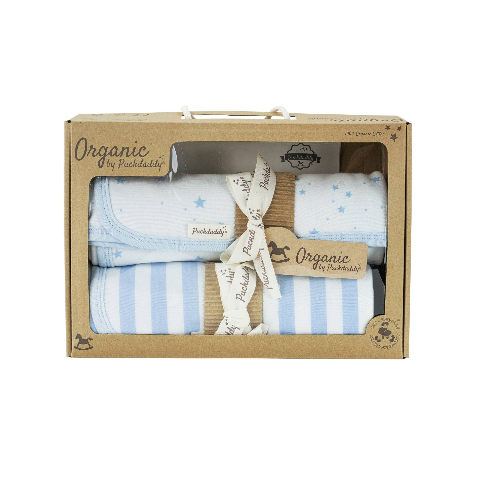 Puckdaddy Organic Geschenkset Juna 2 Babydecken 75x74cm Sterne Streifen Muster Blau Puckdaddy Organic Geschenkset Juna 2 Babydecken 75x74cm Sterne Streifen Muster Blau von PuckdaddyShop