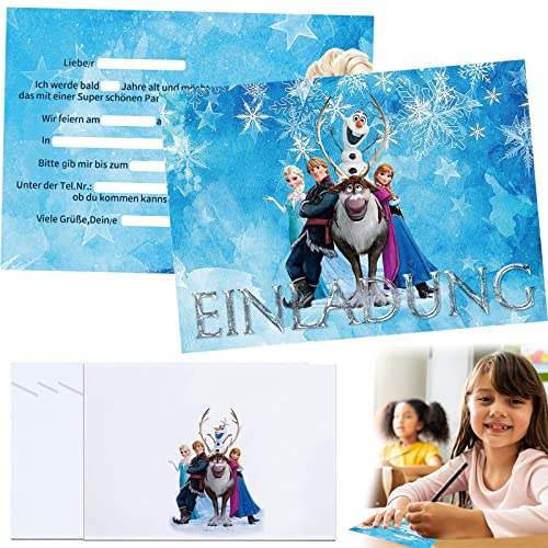 Eiskönigin Einladungen für Kinder 12 Umschläge 12 Einladungskarten Geburtstag Kindergeburtstag Deko Zeichentrick Einladun Mädchen Junge Mitgebsel für Geburtstag Abschlussball Weihnachtsfeier usw von Puduoy