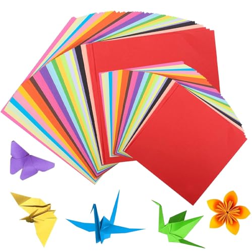 200 Blatt Origami Papier, Quadratisch Faltpapier, Tonpapier Doppelseitig Bunt 20x 20 cm und 15x 15 cm, Bastelpapier Buntes Papier für DIY Bastelprojekte, 20 Farben von Puedno