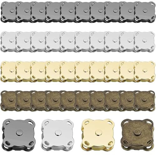 40 Sets Magnetische Druckknöpfe 18mm, Magnetknöpfe zum Annähen, Metall Pflaume Magnet Knöpfe Verschluss für Kleidung Taschen Lede, 4 Farben 40 Sets Magnetische Druckknöpfe 18mm, Magnetknöpfe zum Annähen, Metall Pflaume Magnet Knöpfe Verschluss für Kleidung Taschen Lede, 4 Farben von Puedno