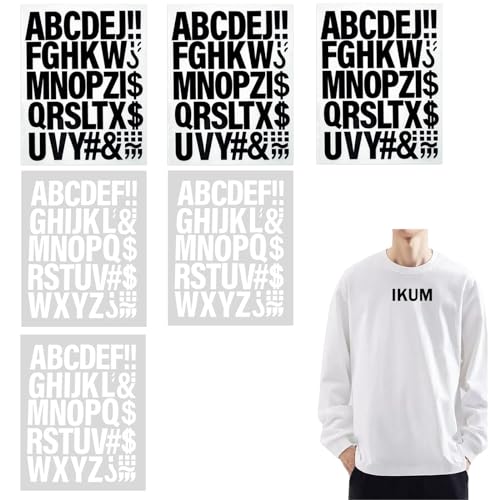 6 Blätter Buchstaben zum Aufbügeln, 300 Stück Bügelbuchstaben, Vinyl-Buchstaben A-Z Alphabete, Buchstaben zum Aufbügeln für Kleidung T-Shirts 6 Blätter Buchstaben zum Aufbügeln, 300 Stück Bügelbuchstaben, Vinyl-Buchstaben A-Z Alphabete, Buchstaben zum Aufbügeln für Kleidung T-Shirts von Puedno