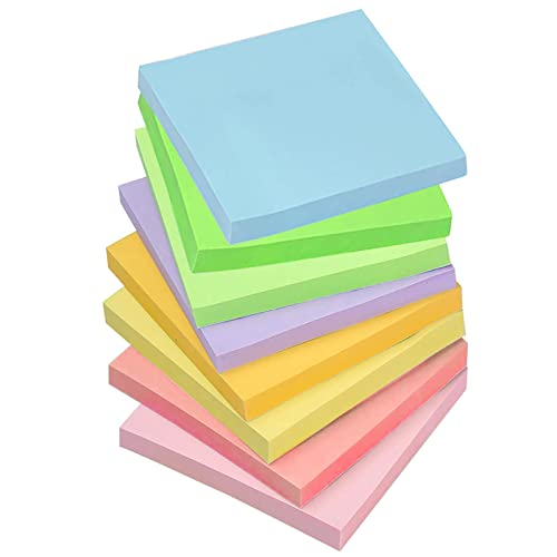 Haftnotizen, 560 Blatt Bunte Quadratische Sticky Notes, 8 Farben Selbstklebende Klebezettel 76 x 76 mm Farbige Haftnotizen für Büro Zuhause Schule Sitzung von Puedno