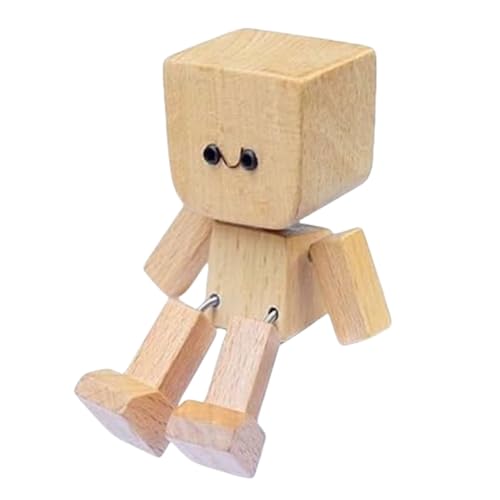 Pufei wackelnder Holzmann, wackelnde Holzfigur, lustiges Holzspielzeug und Schreibtischdekoration, Auto-Armaturenbrett-Zubehör, bewegliche Skulptur, einzigartiges Geschenk von Pufei