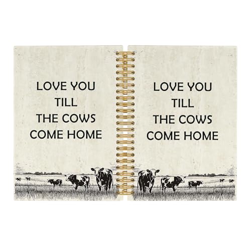 Pugwak Notizbuch mit Aufschrift "Love You Till the Cows Come Home", Retro-Kuh-Notizbücher, College, liniert für Arbeit, Schule, Geschenke für Kinder, Babys, Mädchen, Bürobedarf, Hardcover Pugwak Notizbuch mit Aufschrift "Love You Till the Cows Come Home", Retro-Kuh-Notizbücher, College, liniert für Arbeit, Schule, Geschenke für Kinder, Babys, Mädchen, Bürobedarf, Hardcover von Pugwak