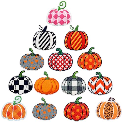 Puideon 14 x Kürbis-Aufnäher, bunt bestickte Applikationen, zum Aufnähen für Herbsternte, Halloween, Thanksgiving, Bastelzubehör, Kleidung, Hüte, Taschen Puideon 14 x Kürbis-Aufnäher, bunt bestickte Applikationen, zum Aufnähen für Herbsternte, Halloween, Thanksgiving, Bastelzubehör, Kleidung, Hüte, Taschen von Puideon