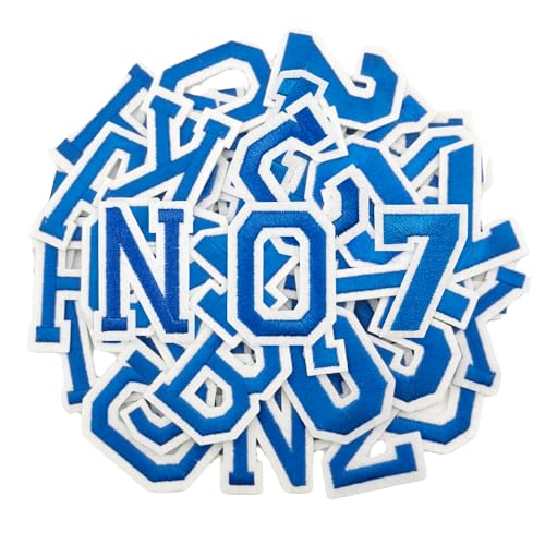 Puideon 36 Stück Aufnäher zum Aufbügeln mit Buchstaben und Zahlen, blau, Alphabet, bestickt, A-Z, Zahlen 0–9, Applikation für Kleidung, Kleid, Hut, Socken, Jeans, DIY-Zubehör Puideon 36 Stück Aufnäher zum Aufbügeln mit Buchstaben und Zahlen, blau, Alphabet, bestickt, A-Z, Zahlen 0–9, Applikation für Kleidung, Kleid, Hut, Socken, Jeans, DIY-Zubehör von Puideon