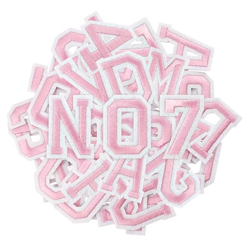 Puideon 36 Stück Aufnäher zum Aufbügeln mit Buchstaben und Zahlen, rosa Alphabet, bestickt, A-Z, Zahlen 0–9, Applikation für Kleidung, Kleid, Hut, Socken, Jeans, DIY-Zubehör Puideon 36 Stück Aufnäher zum Aufbügeln mit Buchstaben und Zahlen, rosa Alphabet, bestickt, A-Z, Zahlen 0–9, Applikation für Kleidung, Kleid, Hut, Socken, Jeans, DIY-Zubehör von Puideon