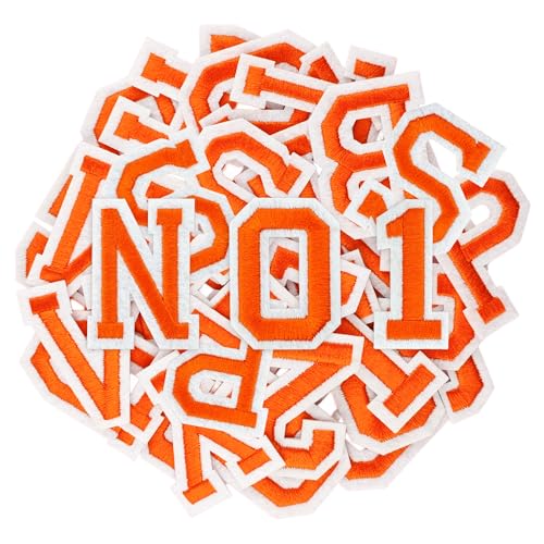 Puideon Aufnäher zum Aufbügeln, Buchstaben und Zahlen, Orange, Alphabet, bestickt, A-Z, Zahlen 0–9, Applikation für Kleidung, Kleid, Hut, Socken, Jeans, DIY-Zubehör, 108 Stück Puideon Aufnäher zum Aufbügeln, Buchstaben und Zahlen, Orange, Alphabet, bestickt, A-Z, Zahlen 0–9, Applikation für Kleidung, Kleid, Hut, Socken, Jeans, DIY-Zubehör, 108 Stück von Puideon