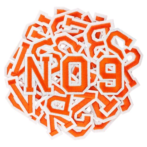 Puideon Aufnäher zum Aufbügeln, Buchstaben und Zahlen, Orange, Alphabet, bestickt, A-Z, Zahlen 0–9, Applikation für Kleidung, Kleid, Hut, Socken, Jeans, DIY-Zubehör, 144 Stück Puideon Aufnäher zum Aufbügeln, Buchstaben und Zahlen, Orange, Alphabet, bestickt, A-Z, Zahlen 0–9, Applikation für Kleidung, Kleid, Hut, Socken, Jeans, DIY-Zubehör, 144 Stück von Puideon