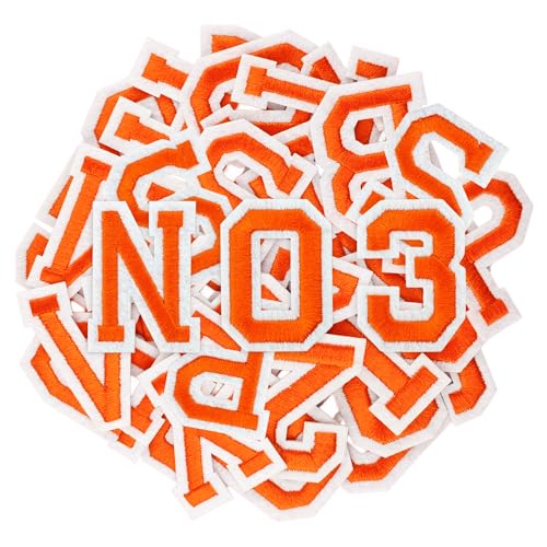 Puideon Aufnäher zum Aufbügeln, Buchstaben und Zahlen, Orange, Alphabet, bestickt, A-Z, Zahlen 0–9, Applikation für Kleidung, Kleid, Hut, Socken, Jeans, DIY-Zubehör, 72 Stück Puideon Aufnäher zum Aufbügeln, Buchstaben und Zahlen, Orange, Alphabet, bestickt, A-Z, Zahlen 0–9, Applikation für Kleidung, Kleid, Hut, Socken, Jeans, DIY-Zubehör, 72 Stück von Puideon