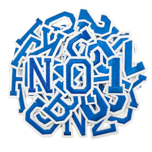 Puideon Aufnäher zum Aufbügeln, Buchstaben und Zahlen, blau, Alphabet, bestickt, A-Z, Zahlen 0–9, Applikation für Kleidung, Kleid, Hut, Socken, Jeans, DIY-Zubehör, 108 Stück Puideon Aufnäher zum Aufbügeln, Buchstaben und Zahlen, blau, Alphabet, bestickt, A-Z, Zahlen 0–9, Applikation für Kleidung, Kleid, Hut, Socken, Jeans, DIY-Zubehör, 108 Stück von Puideon
