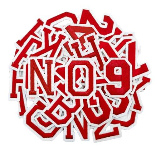 Puideon Aufnäher zum Aufbügeln, Buchstaben und Zahlen, rot, Alphabet, bestickt, A-Z, Zahlen 0–9, Applikation für Kleidung, Kleid, Hut, Socken, Jeans, DIY-Zubehör, 144 Stück Puideon Aufnäher zum Aufbügeln, Buchstaben und Zahlen, rot, Alphabet, bestickt, A-Z, Zahlen 0–9, Applikation für Kleidung, Kleid, Hut, Socken, Jeans, DIY-Zubehör, 144 Stück von Puideon