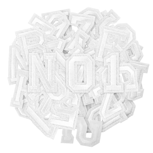 Puideon Aufnäher zum Aufbügeln, Buchstaben und Zahlen, weiß, Alphabet, bestickt, A-Z, Zahlen 0–9, Applikation für Kleidung, Kleid, Hut, Socken, Jeans, DIY-Zubehör, 108 Stück Puideon Aufnäher zum Aufbügeln, Buchstaben und Zahlen, weiß, Alphabet, bestickt, A-Z, Zahlen 0–9, Applikation für Kleidung, Kleid, Hut, Socken, Jeans, DIY-Zubehör, 108 Stück von Puideon