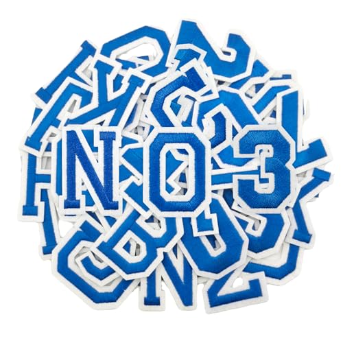 Puideon Aufnäher zum Aufbügeln mit Buchstaben und Zahlen, blau, Alphabet, bestickt, A-Z, Zahlen 0–9, Applikation für Kleidung, Kleid, Hut, Socken, Jeans, DIY-Zubehör, 72 Stück Puideon Aufnäher zum Aufbügeln mit Buchstaben und Zahlen, blau, Alphabet, bestickt, A-Z, Zahlen 0–9, Applikation für Kleidung, Kleid, Hut, Socken, Jeans, DIY-Zubehör, 72 Stück von Puideon