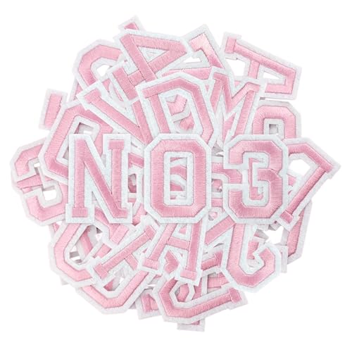Puideon Aufnäher zum Aufbügeln mit Buchstaben und Zahlen, rosa, Alphabet, bestickt, A-Z, Zahlen 0–9, Applikation für Kleidung, Kleid, Hut, Socken, Jeans, DIY-Zubehör, 72 Stück Puideon Aufnäher zum Aufbügeln mit Buchstaben und Zahlen, rosa, Alphabet, bestickt, A-Z, Zahlen 0–9, Applikation für Kleidung, Kleid, Hut, Socken, Jeans, DIY-Zubehör, 72 Stück von Puideon