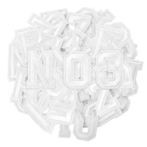Puideon Aufnäher zum Aufbügeln mit Buchstaben und Zahlen, weiß, Alphabet, bestickt, A-Z, Zahlen 0–9, Applikation für Kleidung, Kleid, Hut, Socken, Jeans, DIY-Zubehör, 72 Stück Puideon Aufnäher zum Aufbügeln mit Buchstaben und Zahlen, weiß, Alphabet, bestickt, A-Z, Zahlen 0–9, Applikation für Kleidung, Kleid, Hut, Socken, Jeans, DIY-Zubehör, 72 Stück von Puideon