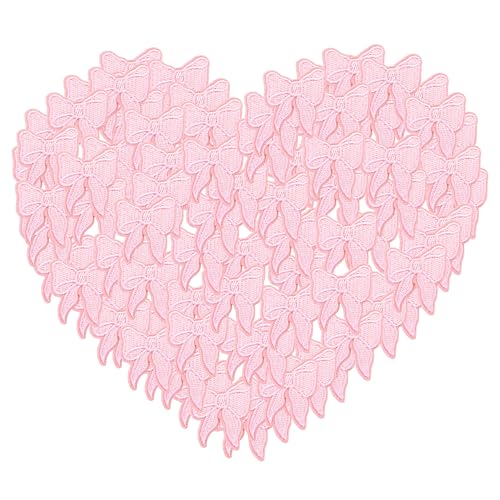 Puideon Aufnäher zum Aufbügeln mit Schleife, rosa Schleife, bestickt, zum Aufnähen, niedliche Bügelbilder für Hüte, Kleidung, Taschen, Jacken, Jeans, DIY-Projekte, 48 Stück Puideon Aufnäher zum Aufbügeln mit Schleife, rosa Schleife, bestickt, zum Aufnähen, niedliche Bügelbilder für Hüte, Kleidung, Taschen, Jacken, Jeans, DIY-Projekte, 48 Stück von Puideon