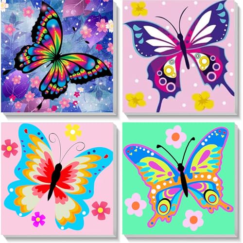 4 Stück Schmetterling Malen Nach Zahlen ab 5 6 7 Jahre Mädchen mit Rahmen, Schmetterlinge Malen Nach Zahlen für Kinder ab 7 Jahren Acrylfarben mit als Geschenk, Mittel 20x20 cm (Schöne Schmetterling) 4 Stück Schmetterling Malen Nach Zahlen ab 5 6 7 Jahre Mädchen mit Rahmen, Schmetterlinge Malen Nach Zahlen für Kinder ab 7 Jahren Acrylfarben mit als Geschenk, Mittel 20x20 cm (Schöne Schmetterling) von Pujeknm