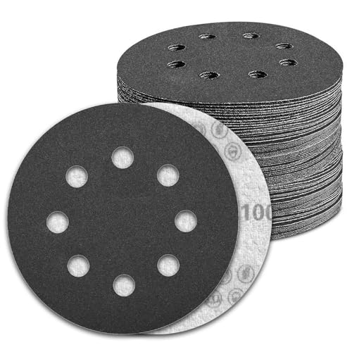 Pukamam 100 Stück 12,7 cm Nass- und Trockenschleifscheiben, Körnung 1000, Klettverschluss, 8 Löcher, Siliziumkarbid-Exzenterschleifer, Schleifpapier Pukamam 100 Stück 12,7 cm Nass- und Trockenschleifscheiben, Körnung 1000, Klettverschluss, 8 Löcher, Siliziumkarbid-Exzenterschleifer, Schleifpapier von Pukamam