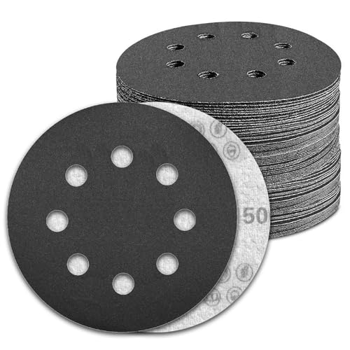 Pukamam 100 Stück 12,7 cm Nass- und Trockenschleifscheiben, Körnung 1500, Klettverschluss, 8 Löcher, Siliziumkarbid-Exzenterschleifer, Schleifpapier Pukamam 100 Stück 12,7 cm Nass- und Trockenschleifscheiben, Körnung 1500, Klettverschluss, 8 Löcher, Siliziumkarbid-Exzenterschleifer, Schleifpapier von Pukamam