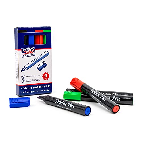 Pukka Permanentmarker, Blau, Schwarz, Rot und Grün, 4 Stück Pukka Permanentmarker, Blau, Schwarz, Rot und Grün, 4 Stück von Pukka Pad