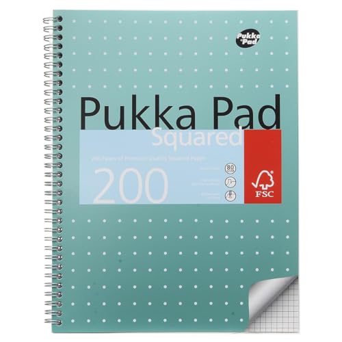 Pukka Pad Notizblock Jotta, kariert, DIN A4, 200 Seiten, 3 Stück von Pukka Pad