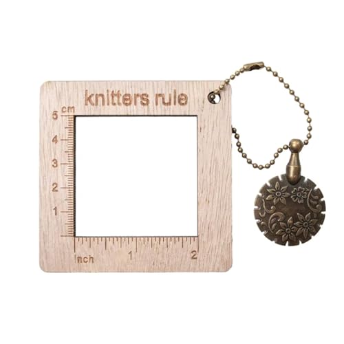 Puleuroy Stricklineal, Maschenprobe, Strickrechner, Dichtelineal, DIY-Web-Messwerkzeuge, Stricklineal mit Einfädlerschneider von Puleuroy