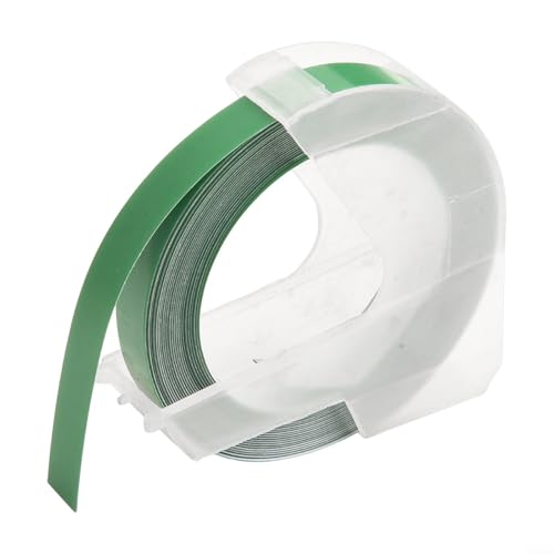 Pumixiy Für Motex Professionelles Etikettenmacher-Klebeband, 6 mm breit, 3 m Länge, Prägestreifen, Nachfüllstreifen für 5500A 5500B Serie, Gelb, Grün, Rot, Blau, Schwarz (Grün) von Pumixiy