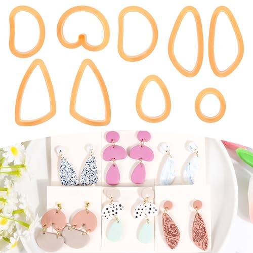 Puocaon Boho-Modelliermassen-Ausstechformen – 9 Stück grundlegende Tonschneider für Ohrringe, Schmuck Puocaon Boho-Modelliermassen-Ausstechformen – 9 Stück grundlegende Tonschneider für Ohrringe, Schmuck von Puocaon
