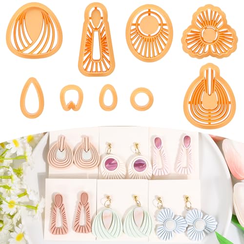 Puocaon Boho-Modelliermassenschneider – 10 Stück Tonschneider für Ohrringe, Schmuck, grundlegende geometrische Form von Puocaon