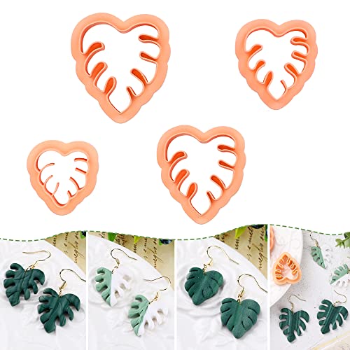 Puocaon Monstera Leaves Tonschneider – 4 Stück Modelliermassen-Schneider für Ohrringe, ein Muster in verschiedenen Größen für Polymer-Ton-Schmuck, hängende Ohrringe Puocaon Monstera Leaves Tonschneider – 4 Stück Modelliermassen-Schneider für Ohrringe, ein Muster in verschiedenen Größen für Polymer-Ton-Schmuck, hängende Ohrringe von Puocaon