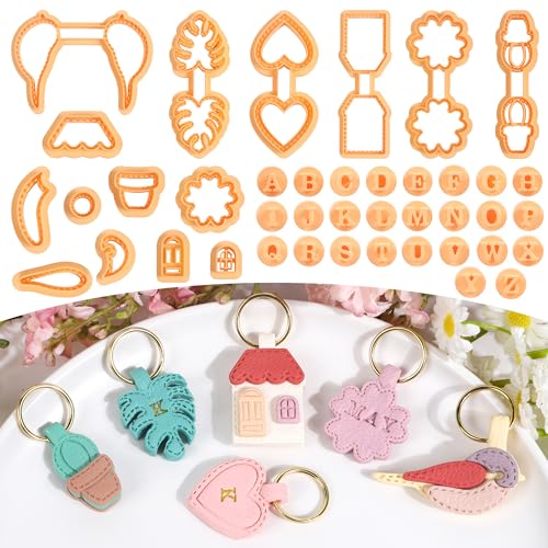 Puocaon Schlüsselanhänger-Modelliermassen-Ausstechformen – 16 Stück Schlüsselanhänger-Schneider für Polymer-Ton, Schmuck, Blumen, Vogelhaus, Kaktus, Ohrringe, Set für polymeres Schmuckdesign Puocaon Schlüsselanhänger-Modelliermassen-Ausstechformen – 16 Stück Schlüsselanhänger-Schneider für Polymer-Ton, Schmuck, Blumen, Vogelhaus, Kaktus, Ohrringe, Set für polymeres Schmuckdesign von Puocaon