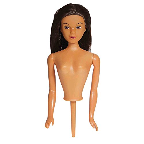 Puppenkopf dunkelhäutig Puppenstube PME Puppe Tortenheber Emily, schwarzes Haar, Kunststoff, braun, 10 x 4 x 18 von PME