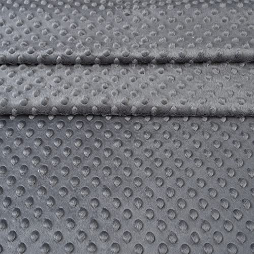 MINKY DOT – flauschiger Plüschstoff mit Noppen, Fleece, Meterware - Grau von Pure Textilien