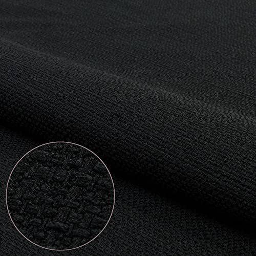 Webstoff Strukturstoff Portland - Möbelstoff Polsterstoff Uni Meterware - schwarz 100 von Pure Textilien