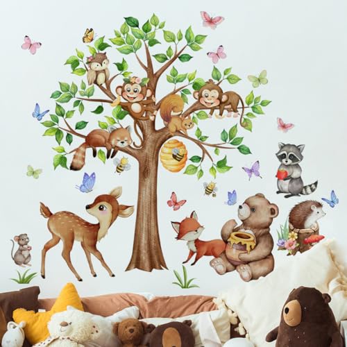 Purekay Wandtattoo Dschungel Tiere Groß Baum Wandaufkleber Bär Hirsch Igel Waschbär Eichhörnchen Wandsticker Babyzimmer Kinderzimmer Schlafzimmer Wohnzimmer Wanddeko Purekay Wandtattoo Dschungel Tiere Groß Baum Wandaufkleber Bär Hirsch Igel Waschbär Eichhörnchen Wandsticker Babyzimmer Kinderzimmer Schlafzimmer Wohnzimmer Wanddeko von Purekay