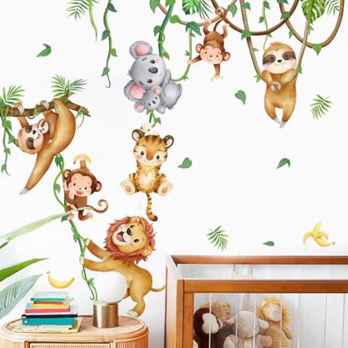 Purekay Wandtattoo Dschungel Tiere Reben Wandaufkleber Tiger Löwen Affen Koalas Safari Blätter Wandsticker Kinderzimmer Babyzimmer Schlafzimmer Wanddeko Purekay Wandtattoo Dschungel Tiere Reben Wandaufkleber Tiger Löwen Affen Koalas Safari Blätter Wandsticker Kinderzimmer Babyzimmer Schlafzimmer Wanddeko von Purekay