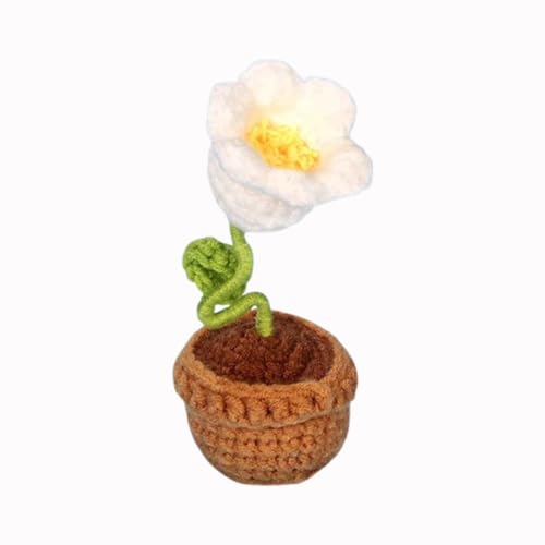 Purelivdea Häkelblumen, Häkelpflanzen, gestrickte Blumen, gehäkelte Sonnenblume, handgefertigte Häkelblume, kleine Topfpflanzen-Dekoration, verwendet für Zuhause, Büro, Auto-Dekoration usw. (weiß) Purelivdea Häkelblumen, Häkelpflanzen, gestrickte Blumen, gehäkelte Sonnenblume, handgefertigte Häkelblume, kleine Topfpflanzen-Dekoration, verwendet für Zuhause, Büro, Auto-Dekoration usw. (weiß) von Purelivdea