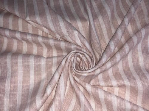 17290 Stoff aus Baumwolle, Viskose, Leinen, gestreift, 147,3 cm breit von Puresilks