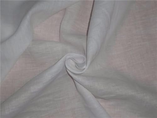 Leinenstoff, 100 % Leinen, 60er-Jahre-Leinenstoff, weiß, 147,3 cm breit, maßgeschneidert, 45,7 m von Puresilks