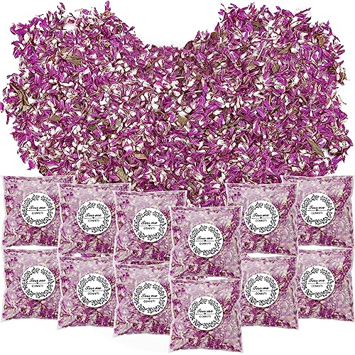 PuretéavHom 12er Pack Blütenkonfetti Hochzeit Natürliches Streublumen Hochzeit Rosenblüten Getrocknet Blütenblätter Hochzeit Biologisch Abbaubares Konfetti für Geburtstag Party DIY Deko von PuretéavHom