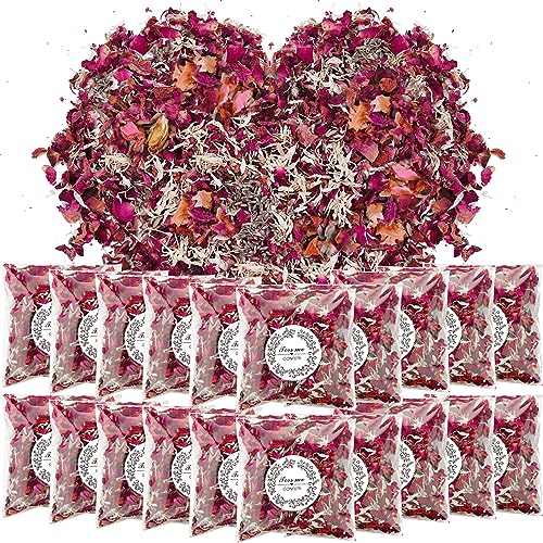 PuretéavHom 20er Pack Blütenkonfetti Hochzeit Natürliches Streublumen Rosenblüten Getrocknete Blütenblätter Biologisch Abbaubares Konfetti für Geburtstag Party DIY Deko PuretéavHom 20er Pack Blütenkonfetti Hochzeit Natürliches Streublumen Rosenblüten Getrocknete Blütenblätter Biologisch Abbaubares Konfetti für Geburtstag Party DIY Deko von PuretéavHom