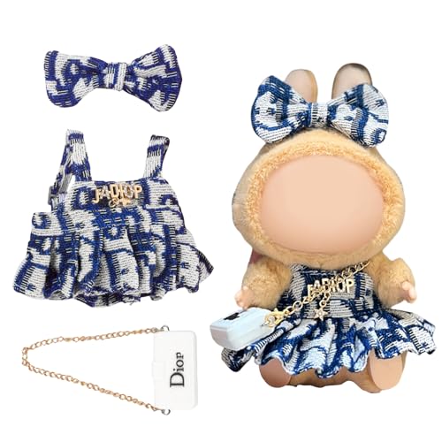 Puppenkleid & Outfit Set für Labobo Puppen,La Blind Box bubu,Puppenkleid,Puppenhüte,Puppenkleidung 18cm,17 cm,Puppenzubehör,Puppenkleidung,Geschenk für Sammler,Kleider,Haarbänder,Mini-Taschen,Blau Puppenkleid & Outfit Set für Labobo Puppen,La Blind Box bubu,Puppenkleid,Puppenhüte,Puppenkleidung 18cm,17 cm,Puppenzubehör,Puppenkleidung,Geschenk für Sammler,Kleider,Haarbänder,Mini-Taschen,Blau von Purhole