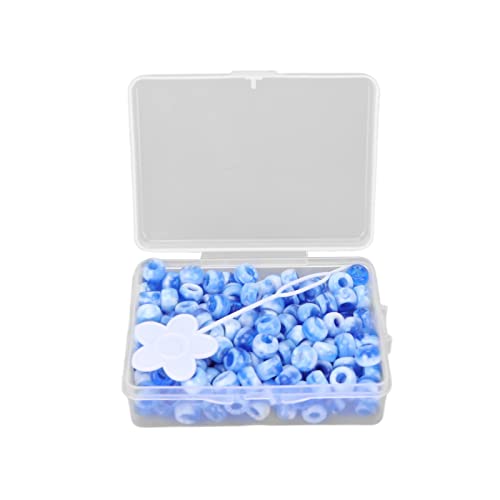 Kit de cuentas de pony Color Candy Joyas de brije Hacer cuentas de cuentas para artesanías de collar de brazaletes que hacen resina de plástico 8 mm 200 piezas (blue) von Purokise