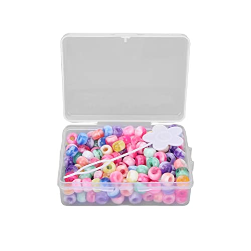 Kit de cuentas de pony Color Candy Joyas de brije Hacer cuentas de cuentas para artesanías de collar de brazaletes que hacen resina de plástico 8 mm 200 piezas (seven-color mixing) von Purokise