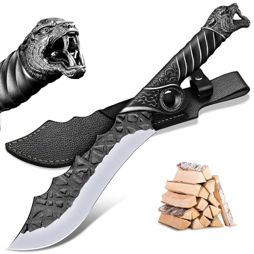 Purple Dragon Outdoor Messer Großes - 5mm Klingenrücken, Survival Messer aus Manganstahl, Full Tang Machete mit Zinklegierungs-Griff und Scheide, Ideal für Holz hacken, Geschenk für Männer, Schwarz Purple Dragon Outdoor Messer Großes - 5mm Klingenrücken, Survival Messer aus Manganstahl, Full Tang Machete mit Zinklegierungs-Griff und Scheide, Ideal für Holz hacken, Geschenk für Männer, Schwarz von Purple Dragon